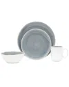 Baum Blake Grey 16pc Dinnerware Set In Grey