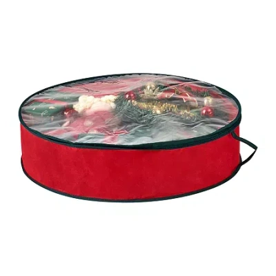 Baum Christmas 2-pc. 25 Inch Wreath Storage Bag In Red