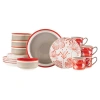 Baum Couleur Red 16 Piece Ceramic Dinnerware Set In Red