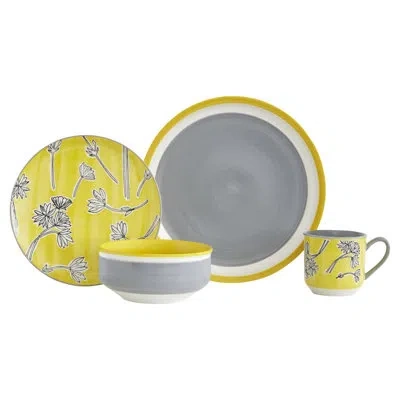 Baum Couleur Yellow 16 Piece Ceramic Dinnerware Set