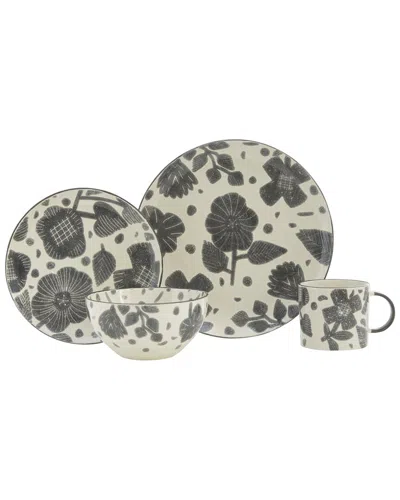 Baum Dnu  Notary Grey 16pc Dinnerware Set