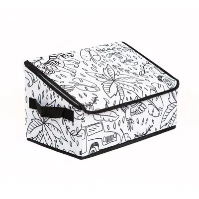 Baum Fabric Decorative Bin In Black,white