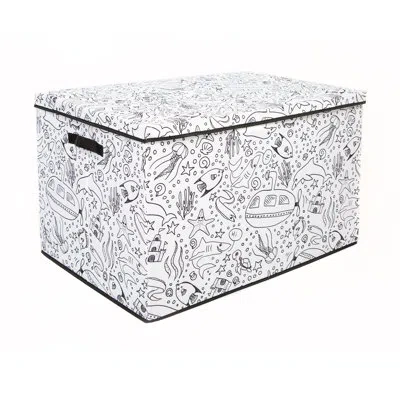Baum Fabric Decorative Bin In Black,white
