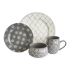 Baum Moroccan 16-pc. Ceramic Dinnerware Set In Gray
