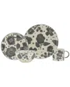 Baum Notary Grey 16pc Dinnerware Set In Grey