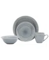 Baum Phillips 16 Pc. Dinnerware Set, Service For 4 In Grey