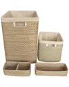 Baum Prestwick Natural 5pc Hamper And Bath Storage Set
