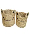 Baum Round Untapered Frog Baskets, Set Of 2 In Natural