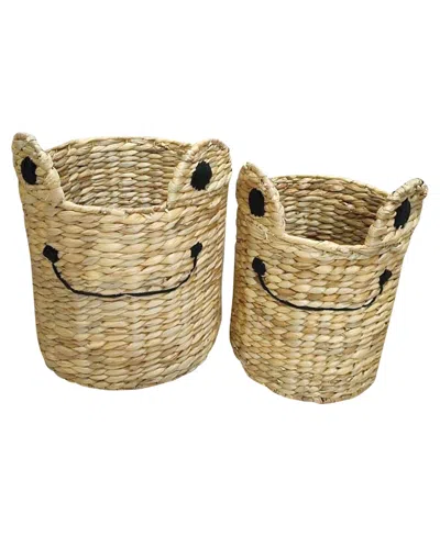 Baum Round Untapered Frog Baskets, Set Of 2 In Natural