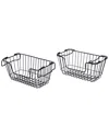 Baum Set Of 2 Baskets With Ear Handles In Brown