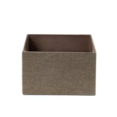 Baum Set Of Three Linen Look Covered Cardboard Rectangle Storage Bins - Beige In Gray