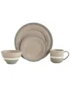 Baum Tignish Mist 16pc Dinnerware Set In Blue