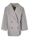 Baum Und Perdgarten Oversized Double-breasted Jacket With Wide Collar In Multi