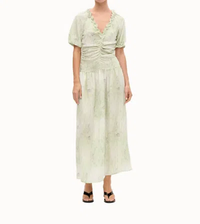 Baum Und Pferdgarten Abelline Maxi Dress In Distorted Green Flower In Multi