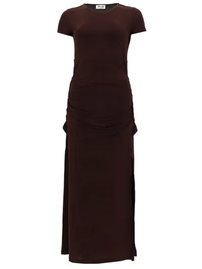 Baum Und Pferdgarten Jule Ruched Figures Side Slits Midi Dress In Blue