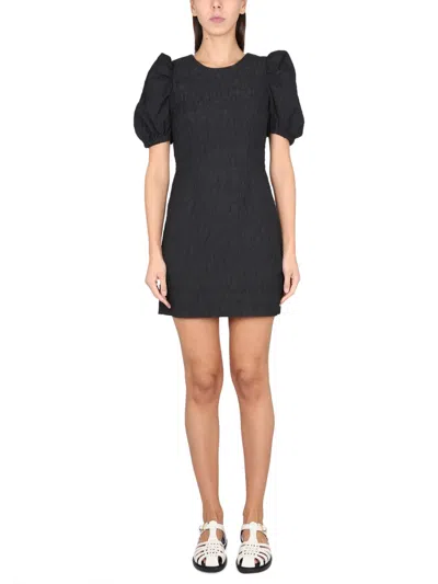 Baum Und Pferdgarten Adjustable Neck Strap Mini Dress In Black
