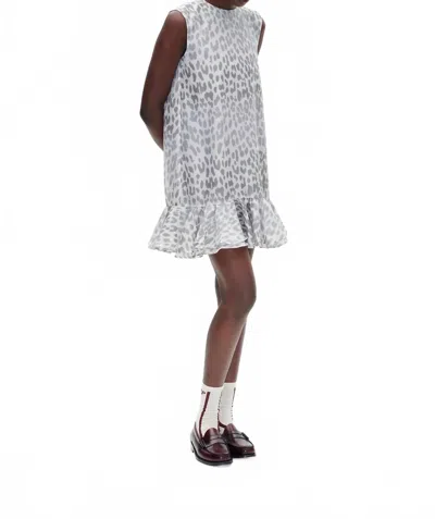 BAUM UND PFERDGARTEN AGNESE DRESS IN GREY OFFICE LEOPARD