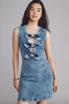 Baum Und Pferdgarten Ajki Bow Denim Mini Dress In Blue