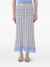 Baum Und Pferdgarten All-over Pattern Fringed Midi Skirt In Blue
