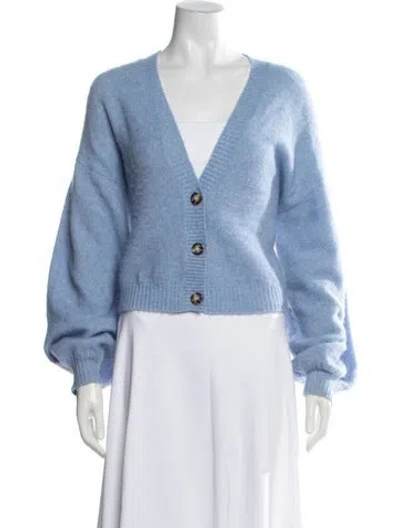 Pre-owned Baum Und Pferdgarten Alpaca V-neck Sweater In Blue