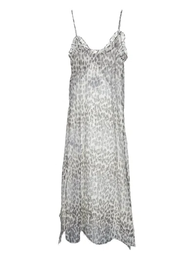 Baum Und Pferdgarten Alvine Leopard-print Ruffled Dress In Neutral