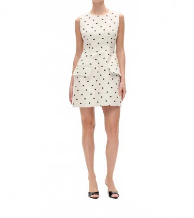 Baum Und Pferdgarten Amayah Sleeveless Mini Dress In Egret Ceme Dot In White