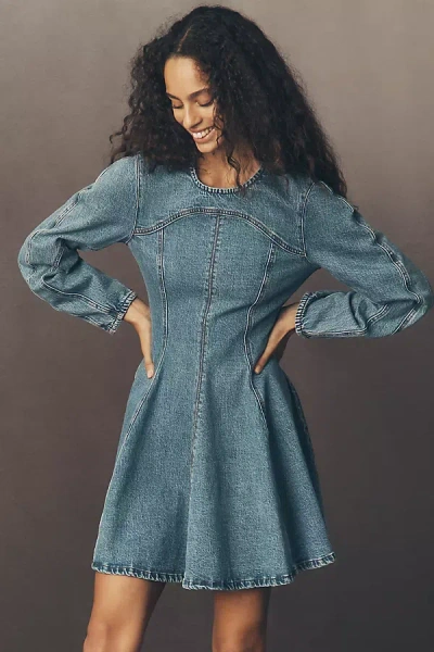 Baum Und Pferdgarten Aney Denim Mini Dress In Blue