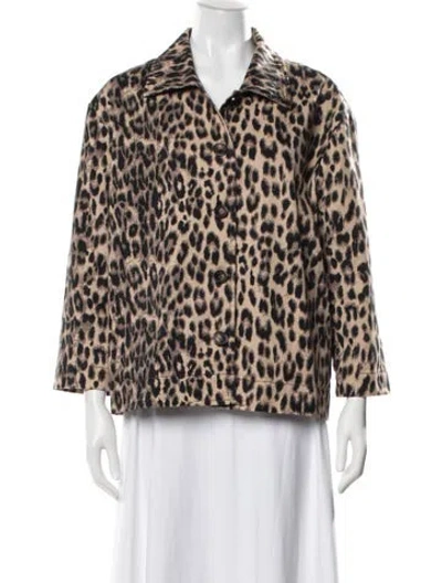 Pre-owned Baum Und Pferdgarten Animal Print Jacket In Brown