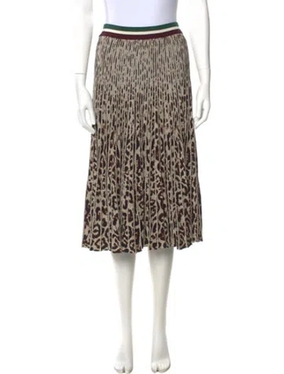 Pre-owned Baum Und Pferdgarten Animal Print Knee-length Skirt In Neutral