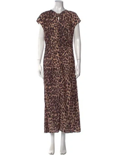 Pre-owned Baum Und Pferdgarten Animal Print Long Dress In Black
