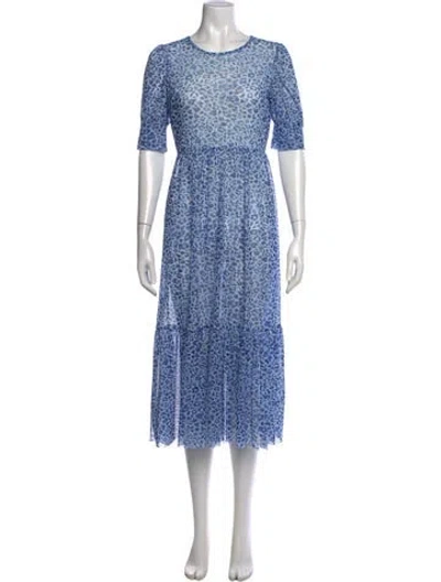 Pre-owned Baum Und Pferdgarten Animal Print Long Dress In Blue
