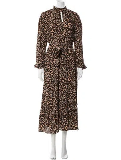 Pre-owned Baum Und Pferdgarten Animal Print Long Dress In Brown