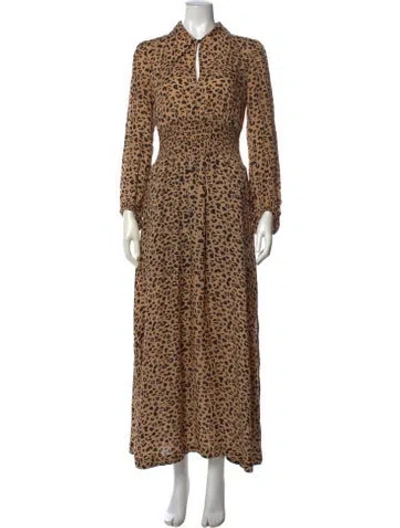 Pre-owned Baum Und Pferdgarten Animal Print Long Dress In Multi