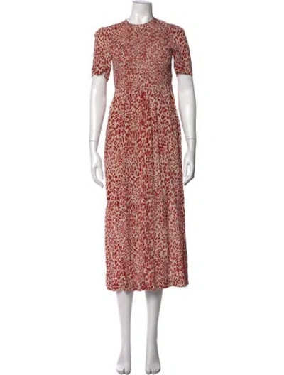 Pre-owned Baum Und Pferdgarten Animal Print Long Dress In Neutral