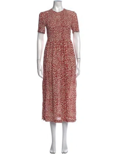 Pre-owned Baum Und Pferdgarten Animal Print Long Dress In Red