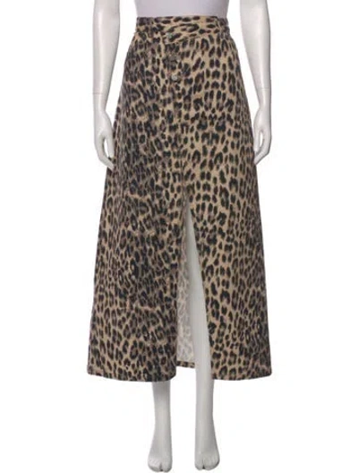 Pre-owned Baum Und Pferdgarten Animal Print Midi Length Skirt In Neutral