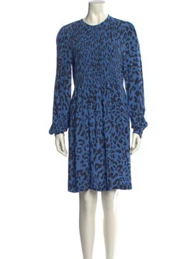 Pre-owned Baum Und Pferdgarten Animal Print Mini Dress In Blue