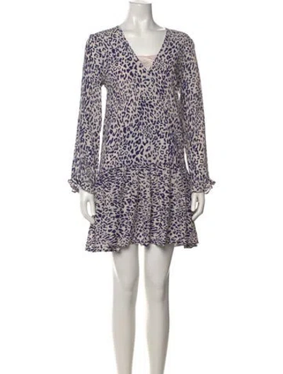Pre-owned Baum Und Pferdgarten Animal Print Mini Dress In Blue