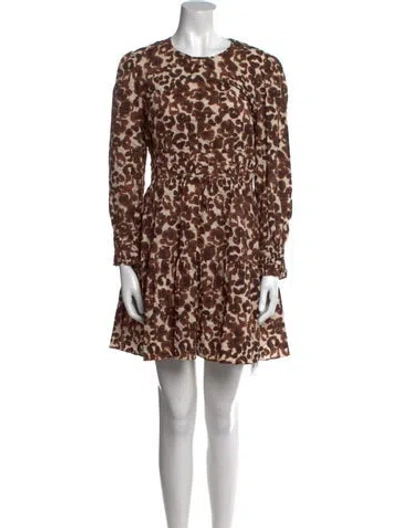 Pre-owned Baum Und Pferdgarten Animal Print Mini Dress In Brown