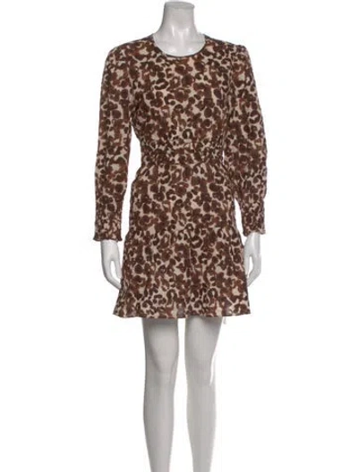 Pre-owned Baum Und Pferdgarten Animal Print Mini Dress In Brown