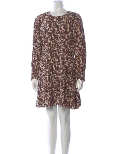 Pre-owned Baum Und Pferdgarten Animal Print Mini Dress In Neutral