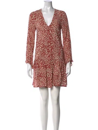 Pre-owned Baum Und Pferdgarten Animal Print Mini Dress In Red