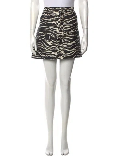 Pre-owned Baum Und Pferdgarten Animal Print Mini Skirt In Neutral