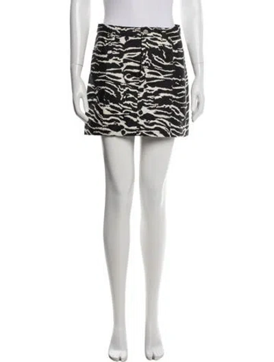 Pre-owned Baum Und Pferdgarten Animal Print Mini Skirt In White