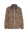 Baum Und Pferdgarten Animal Print Relaxed Fit Jacket With Faux Leather Collar In Brown
