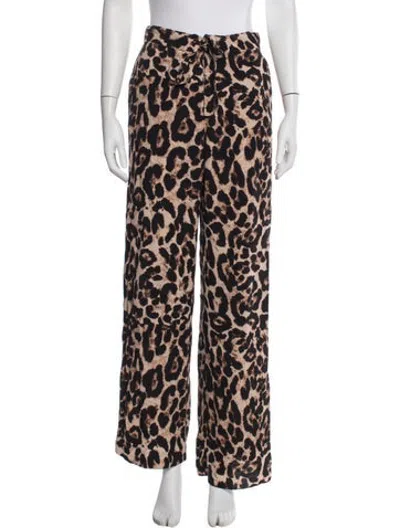 Pre-owned Baum Und Pferdgarten Animal Print Straight Leg Pants In Multicolor