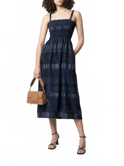Baum Und Pferdgarten Aprela Smocked Dress In Navy In Blue