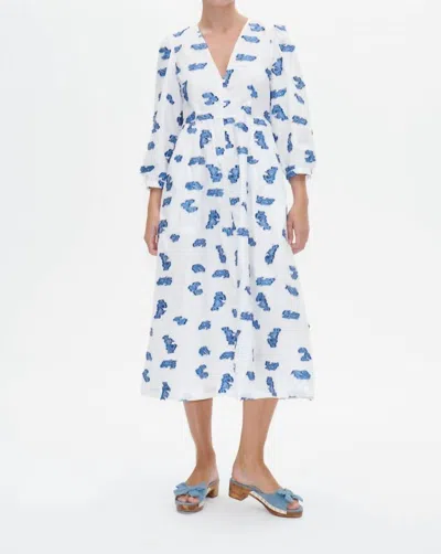 Baum Und Pferdgarten Asina Dress In Blue Bouquet In White