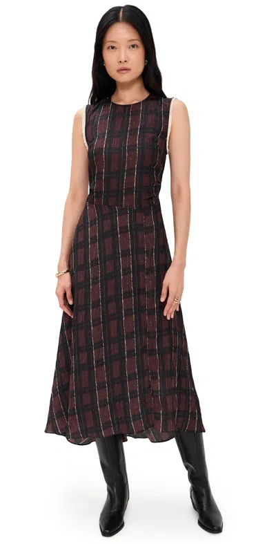 Baum Und Pferdgarten Atina Dress Dark Red Check In Brown