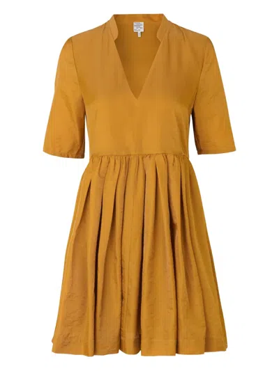 Baum Und Pferdgarten Aubrie V-neck Pleated Dress In Gold